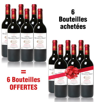 Château Moulin de Seret : 6 bouteilles achetées + 6 offertes