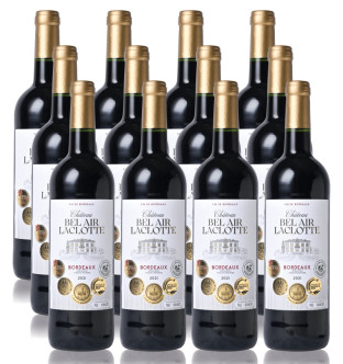 Les 12 bouteilles de Château Bel Air Laclotte