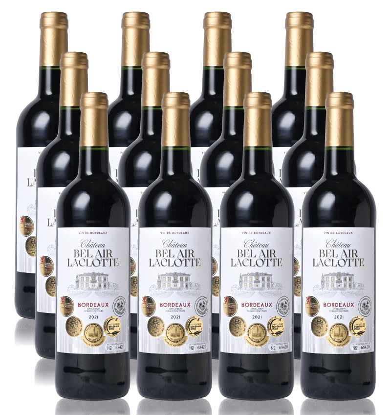 Les 12 bouteilles de Château Bel Air Laclotte